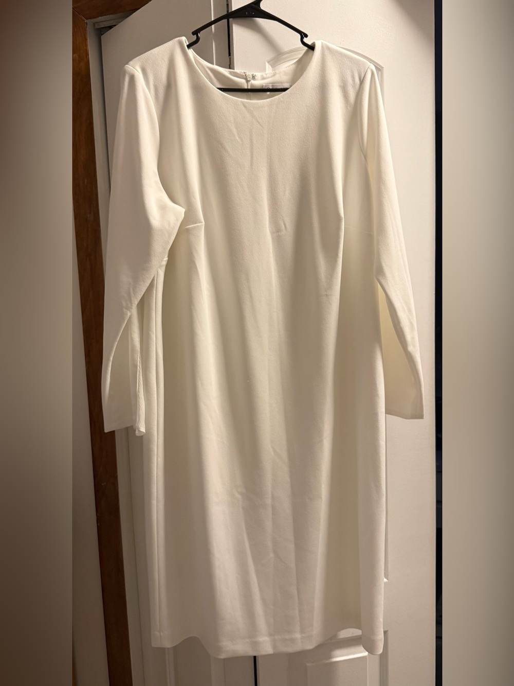 Calvin Klein White Long Sleeve Shift Dress